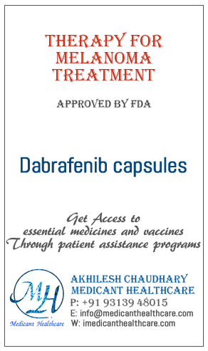 Dabrafenib capsules price in Latin America, Russia, UK and USA.