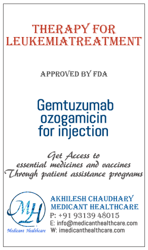 Gemtuzumab ozogamicin for injection price in Latin America, Russia, UK and USA.