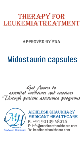 Midostaurin capsules price in Latin America, Russia, UK and USA.