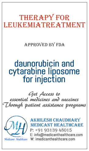 daunorubicin and cytarabine liposome for injection price in Latin America, Russia, UK and USA.