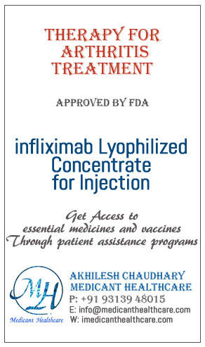 infliximab Lyophilized Concentrate for Injection price in Latin America, Russia, UK & USA